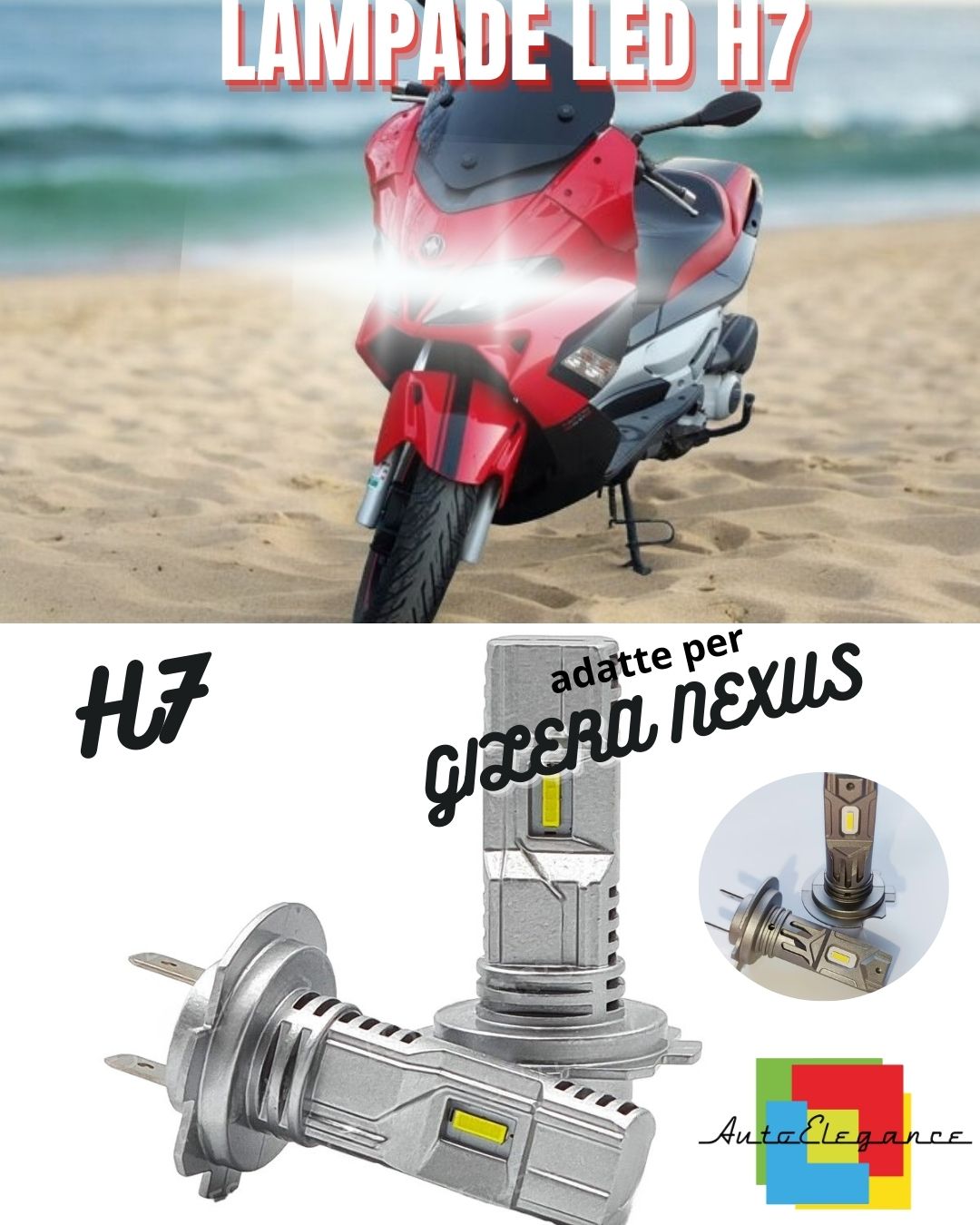 ❤️LAMPADA LED H7 CANBUS PER ANABBAGLIANTE GILERA NEXUS 6000K 2 Pezzo❤️