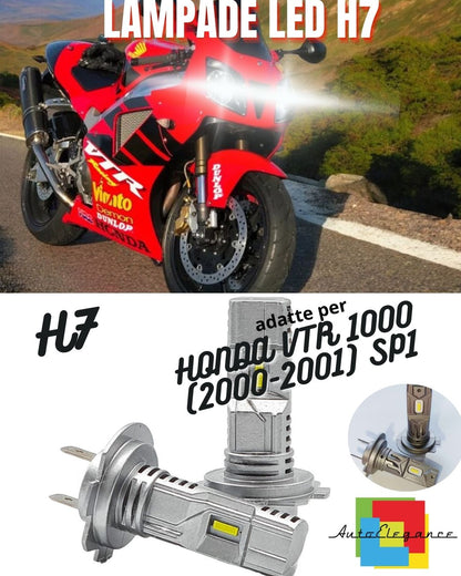 🔥LAMPADA LED H7 6000K CANBUS PER ANABBAGLIANTI HONDA VTR 1000 SP1 2 Pezzi🔥