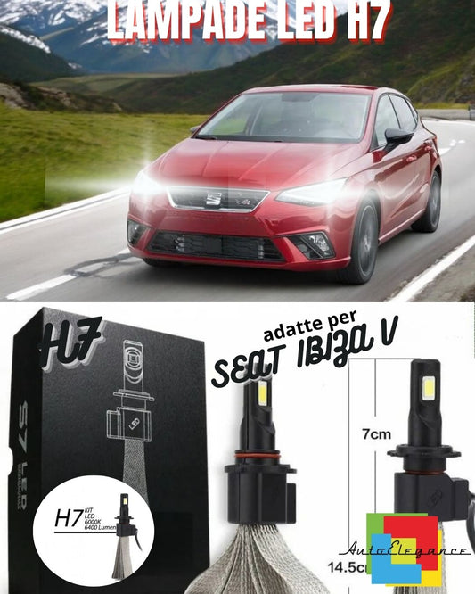 ❤️KIT LAMPADE ANABBAGLIANTI LED SEAT IBIZA V LED H7 6000K BIANCO NO ERROR❤️