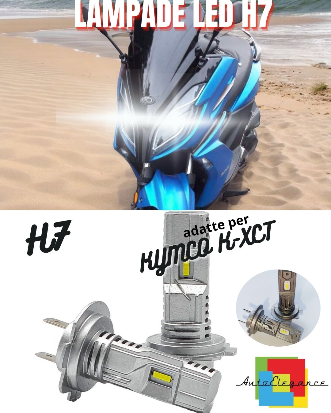 💙LAMPADA LED H7 CANBUS PER ABBAGLIANTE PER KYMCO K-XCT 6000K 2 Pezzi💙