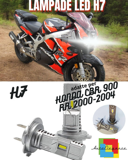 ⭐KIT FULL LED H7 CANBUS PER ABBAGLIANTI HONDA CBR 900 RR 6000K BIANCO 2 Pezzi⭐