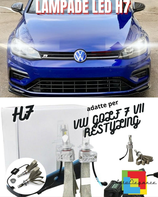 💙KIT LED H7 6500K FULL CANBUS 8000 LUMEN LED LAMPADE PER VW GOLF 7 RESTYLING💙