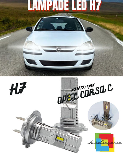 🤍KIT LED H7 OPEL CORSA C 6000K BIANCO 6000 LUMEN CANBUS ABBAGLIANTI🤍