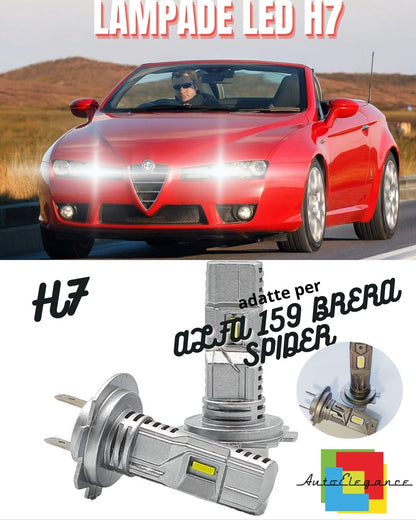 ❤️KIT LED H7 ALFA 159 BRERA SPIDER CON FARI ALOGENI 6000K LUMEN ABBAGLIANTI❤️
