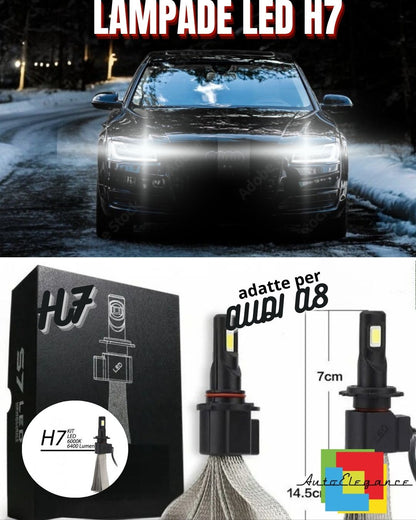 🌟COPPIA LAMPADE H7 LED CANBUS FENDINEBBIA AUDI A8 D4 4H 6400L 6000K NO ERROR🌟