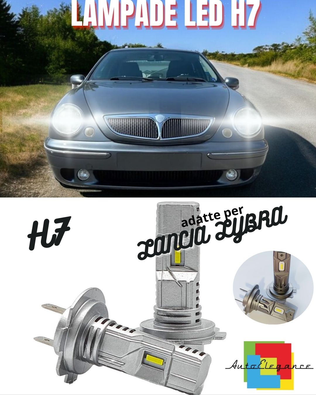 H7 LED KIT FOR LANCIA LYBRA 6000K WHITE 6000 LUMEN CANBUS LOW BEAM 