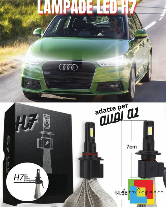 AUDI A1 PRE RESTYLING H7 6000K 6400 LUMEN LED LOW BEAM LAMP KIT