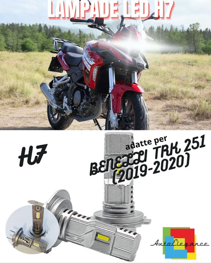 ❤️LAMPADA LED H7 6000K CANBUS 3000 LM PER ABBAGLIANTI BENELLI TRK 251 2 Pezzi❤️
