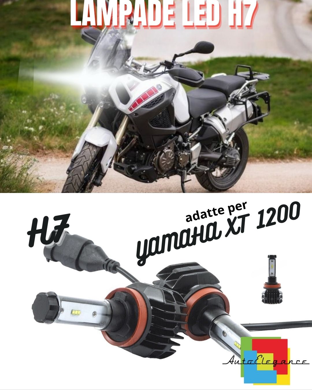 😎KIT LED H7 6000K CANBUS XENON 9800 LUMEN YAMAHA XT 1200😎
