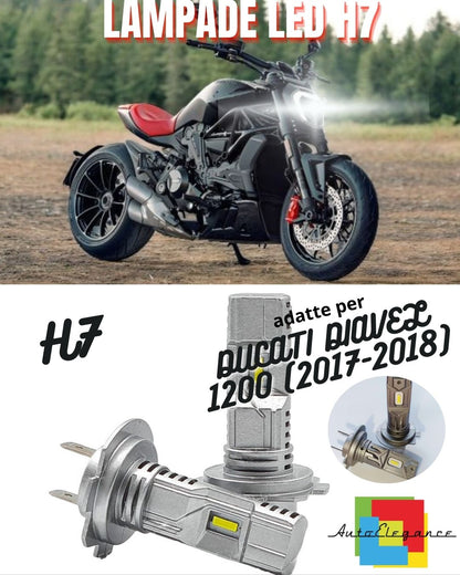 🖤LAMPADA LED H7 6000K CANBUS PER ANABBAGLIANTI DUCATI DIAVEL 1200 2 Pezzi🖤