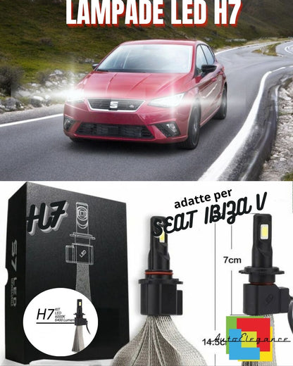 ❤️KIT LAMPADE ANABBAGLIANTI LED SEAT IBIZA V LED H7 6000K BIANCO❤️