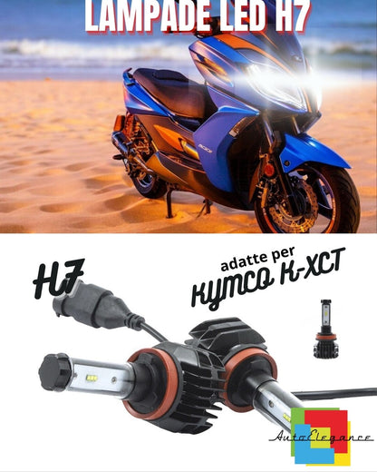 💙KIT LED H7 6000K CANBUS XENON 9800 LUMEN KYMCO K-XCT💙