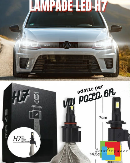 😎KIT H7 LED CANBUS ANABBAGLIANTI VW POLO 6R 6C + PORTALAMPADE 6000K NO ERROR😎