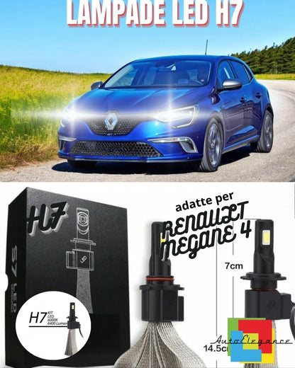😍ANABBAGLIANTE LED RENAULT MEGANE 4 LAMPADE H7 6000K NO ERROR 6400 LUMEN 60W😍