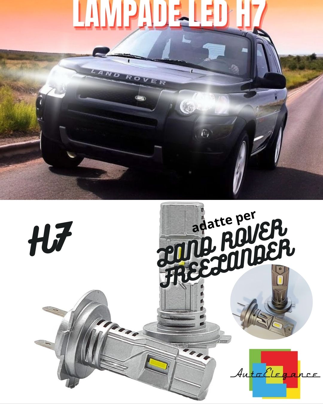 ✨KIT LED H7 LAND ROVER FREELANDER 6000K BIANCO 6000 LUMEN CANBUS ANABBAGLIANTI✨