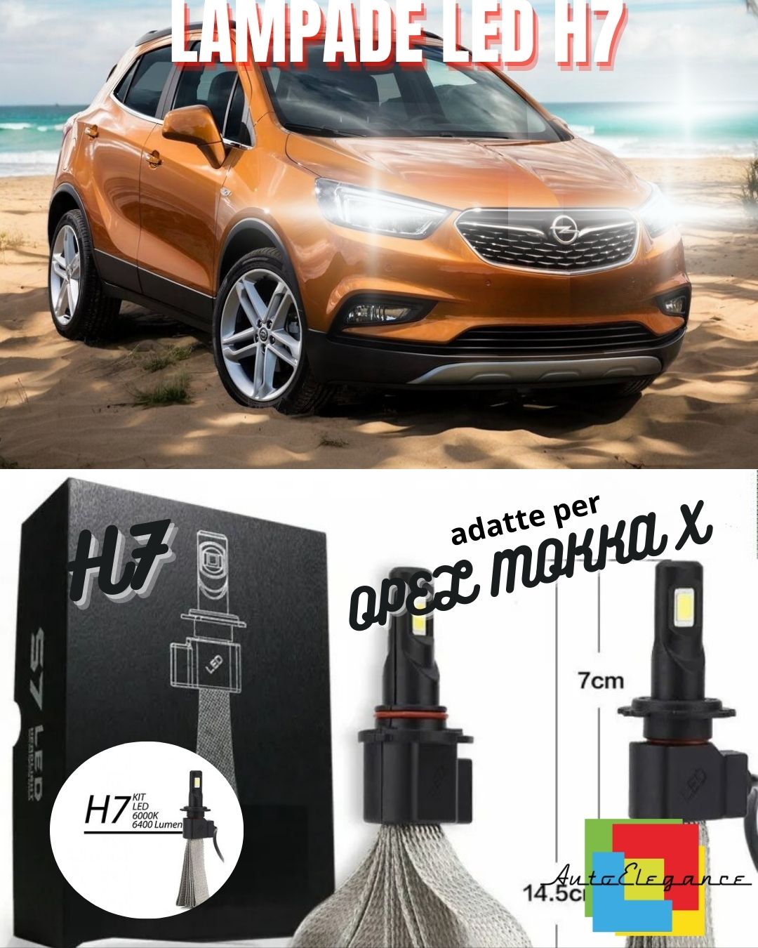 KIT FULL LED OPEL MOKKA X LAMPADE LED H7 6000K BIANCO GHIACCIO NO ERROR
