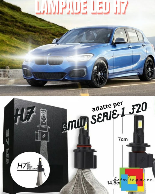 LED KIT H7 LED BMW SERIE 1 F20 F21 RESTYLING 6000K 6400 LUMEN HIGH BEAM 