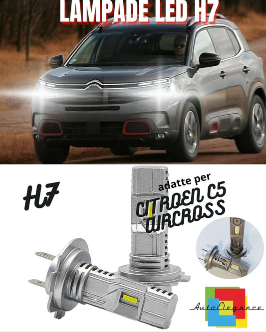 😎KIT LED H7 CITROEN C5 AIRCROSS 6000K BIANCO 6000 LUMEN CANBUS ANABBAGLIANTI😎