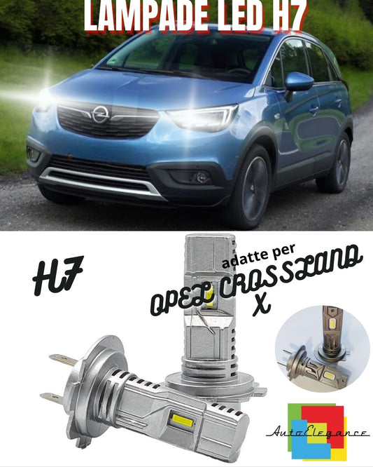 🤩KIT LED H7 OPEL CROSSLAND X 6000K BIANCO 6000 LUMEN CANBUS ANABBAGLIANTI🤩