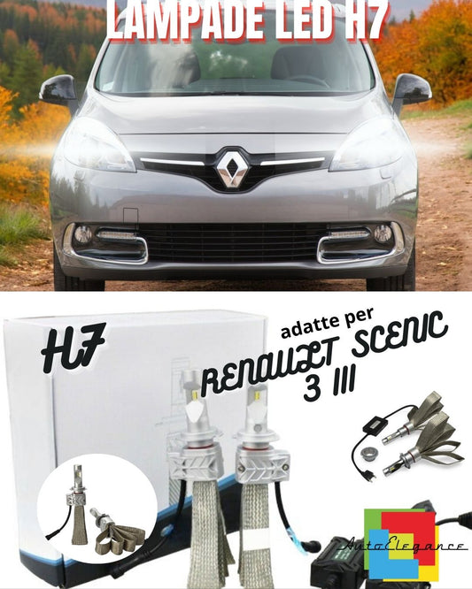 🌟KIT LED H7 6500K FULL CANBUS 8000 LUMEN LED LAMPADE PER RENAULT SCENIC 3 III🌟
