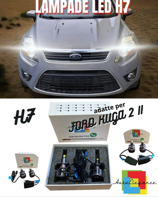 🔥KIT FULL LED H7 6000K CANBUS PER LENTICOLARI FORD KUGA 2 RESTYLING NO AVARIA🔥