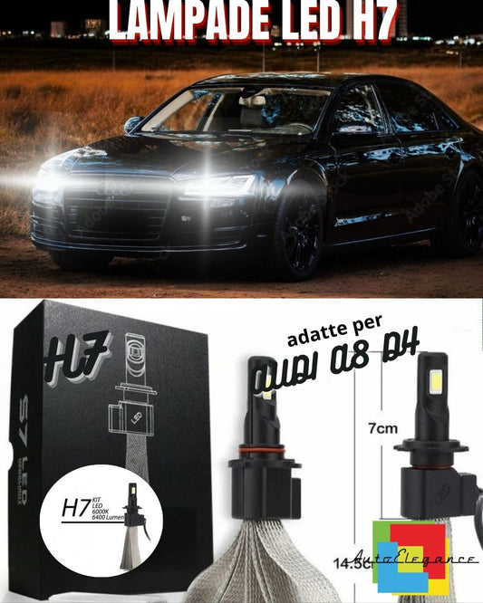 🖤COPPIA LAMPADE H7 LED CANBUS FENDINEBBIA AUDI A8 D4 4H 6400L 6000K NO ERROR🖤