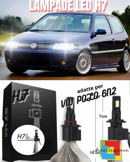 VW POLO 6N2 LED LOW BEAM LAMP KIT LED H7 6000K 6400 LUMEN NO ERROR