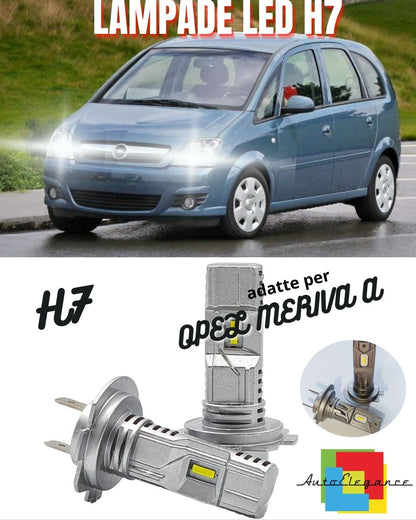 😎KIT LED H7 OPEL MERIVA A 6000K BIANCO 6000 LUMEN CANBUS ANABBAGLIANTI😎