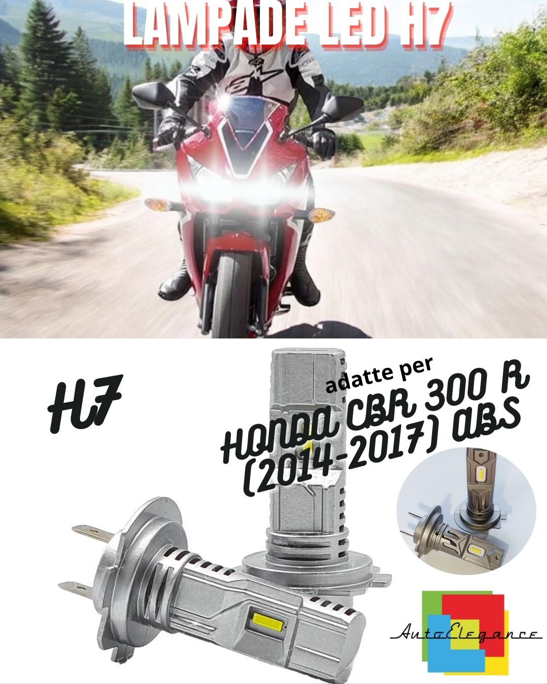 ✨LAMPADA LED H7 6000K CANBUS PER ANABBAGLIANTI HONDA CBR 300 R ABS✨