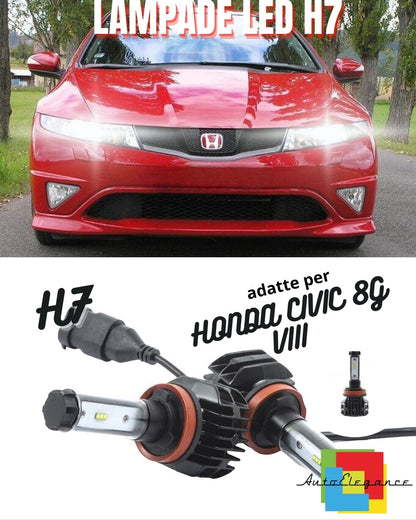 ❤️KIT LED H7 6000K CANBUS XENON 9800 LM LUMEN HONDA CIVIC 8G VIII❤️