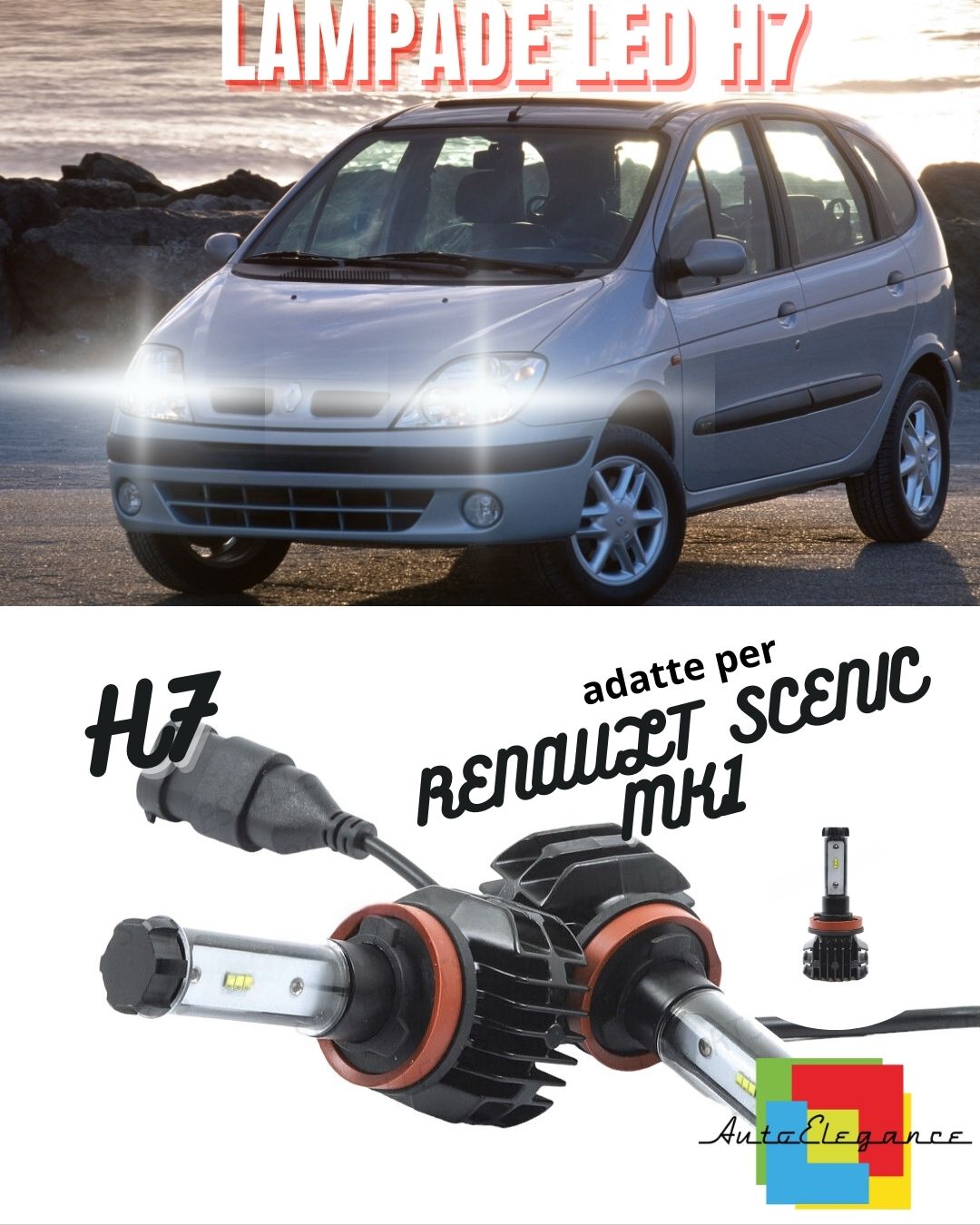🤩KIT LED H7 6000K CANBUS XENON 9800 LUMEN RENAULT SCENIC MK1 NO LIGHT FAILURE🤩 