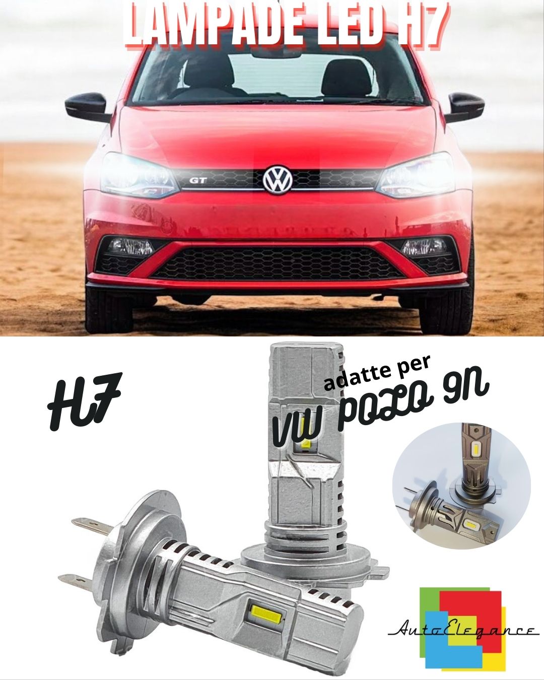 🌊KIT LED H7 PER VW POLO 9N RESTYLING 6000K BIANCO LUMEN CANBUS ANABBAGLIANTI🌊