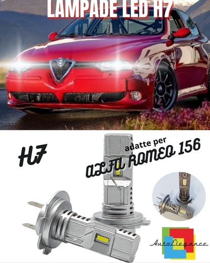 ❤KIT LED H7 ALFA ROMEO 156 6000K BIANCO 6000 LUMEN CANBUS ANABBAGLIANTI CANBUS❤️