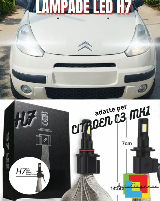 😍CITROEN C3 MK1 LED LOW BEAM BULB KIT H7 6000K XENON WHITE NO ERROR😍 