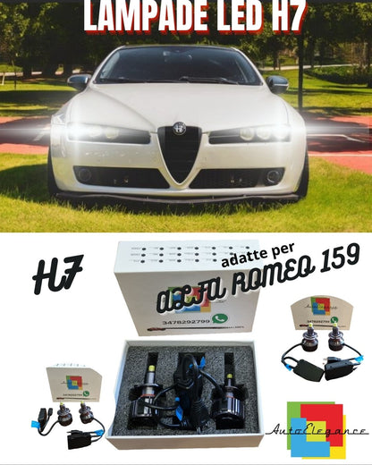 KIT LAMPADE ANABBAGLIANTI LED ALFA ROMEO 159 LED H7 6000K BIANCO NO ERROR