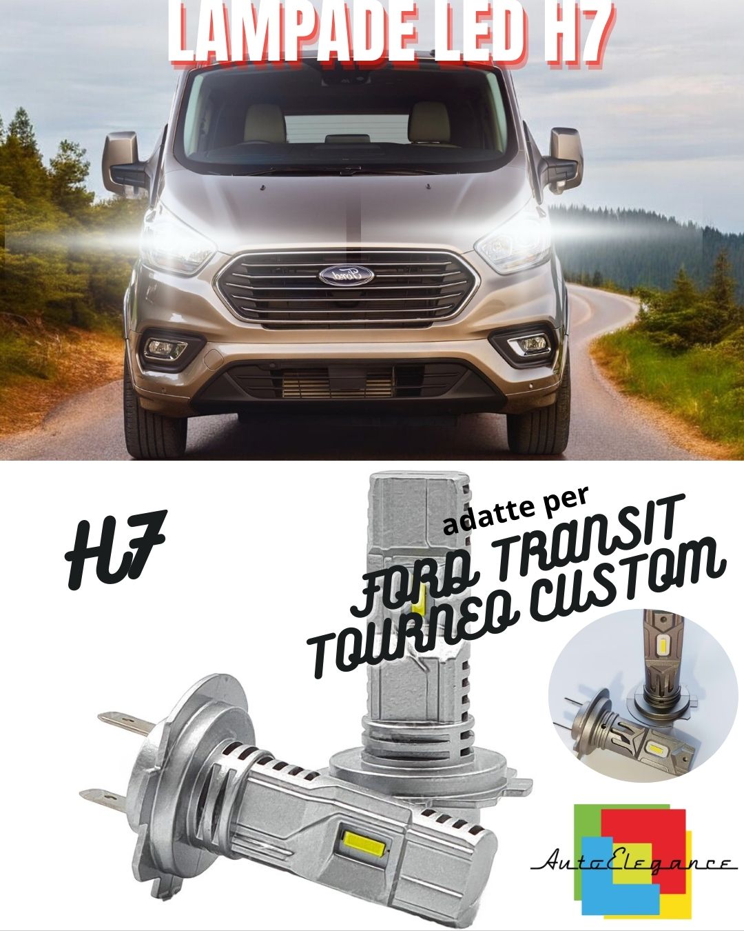 🤎H7 LED KIT FOR FORD TRANSIT TOURNEO CUSTOM 6000K LUMEN CANBUS LOW BEAM🤎 