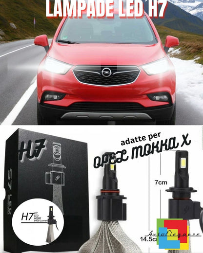 ❄️KIT FULL LED OPEL MOKKA X LAMPADE LED H7 6000K BIANCO GHIACCIO NO ERROR❄️