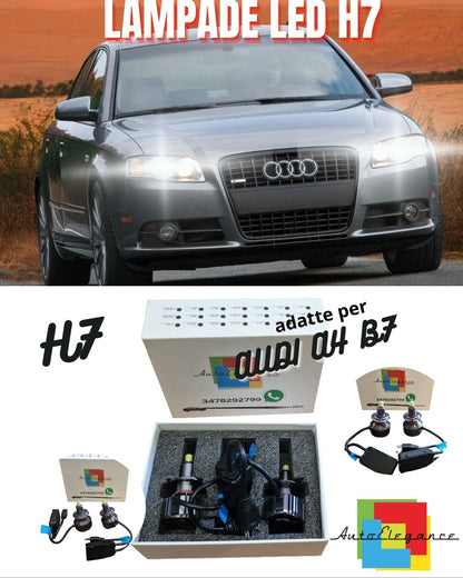 😍KIT LED H7 CANBUS AUDI A4 B7 + AVANT CON LED A 360° 9600 LUMEN 6000K BIANCO😍