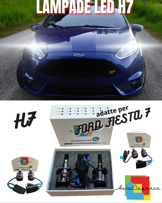 ⭐FULL LED KIT H7 CANBUS FORD FIESTA 7 6000K WHITE 9600 LUMEN NO ERROR⭐ 