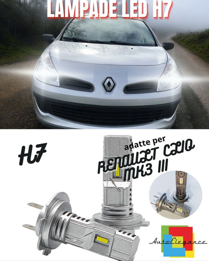 ✨KIT LED H7 PER RENAULT CLIO MK3 6000K BIANCO 6000 LUMEN CANBUS ANABBAGLIANTI✨