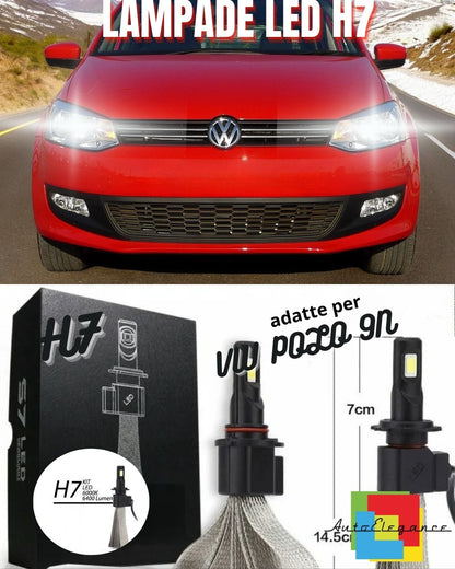 VW POLO 9N LED LOW BEAM LAMP KIT LED H7 6000K 6400 LUMEN NO ERROR 