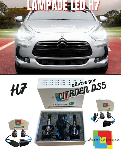 🔥KIT FULL LED H7 CANBUS CITROEN DS5 6000K WHITE 9600 LUMEN 80W NO ERROR🔥 