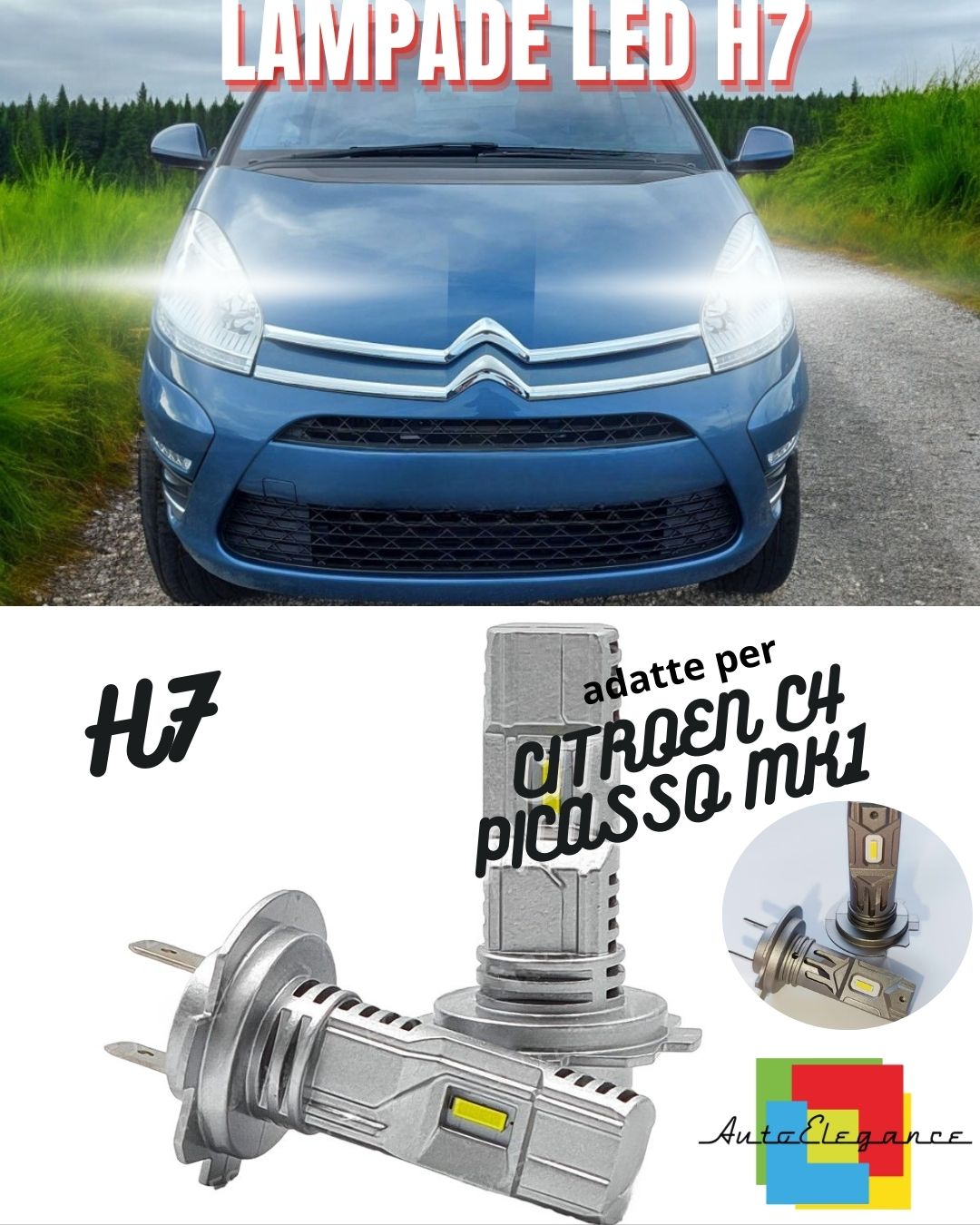 🔥CITROEN C4 PICASSO MK1 H7 LED KIT 6000K WHITE LUMENS CANBUS LOW BEAM🔥 