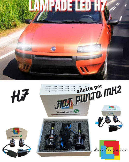 🧡FULL LED KIT H7 6000K CANBUS LED FOR FIAT PUNTO MK2 II LENSES NO FAILURE🧡 