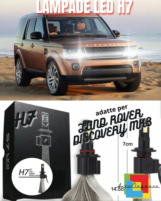 🤎KIT LED H7 LAND ROVER DISCOVERY MK3 6000K 6400 LUMEN CANBUS ABBAGLIANTI🤎
