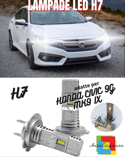 🤍KIT LED H7 PER HONDA CIVIC 9G MK9 IX 6000K 6000 LUMEN CANBUS ANABBAGLIANTI🤍