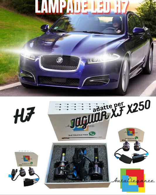 😎KIT FULL LED H7 CANBUS JAGUAR XF X250 6000K BIANCO 9600 LUMEN 80W NO ERROR😎