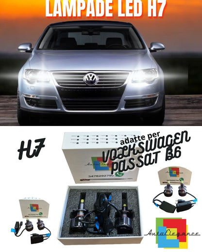 KIT LED H7 ANBUS VOLKSWAGEN PASSAT B6 LED9600 LUMEN 6000K BIANCO ABBAGLIANTI