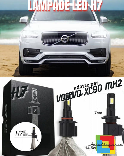 🤍KIT LED H7 SPECIFICO VOLVO XC90 ANABBAGLIANTI 6400 LUMEN 6000K BIANCO CANBUS🤍