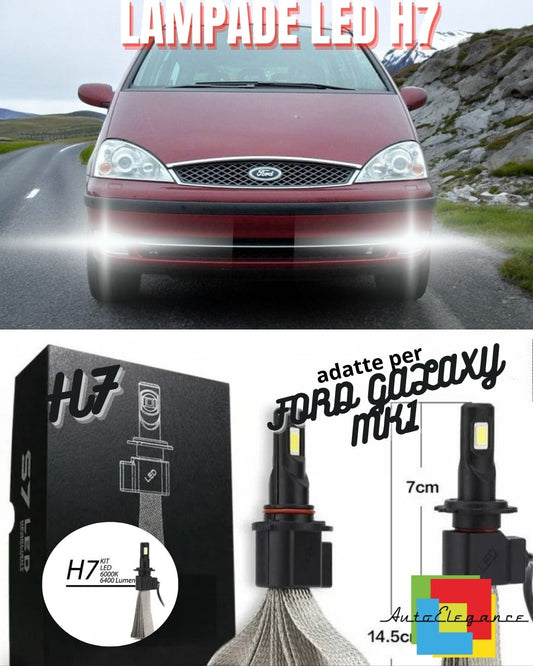 ❤️KIT FULL LED FORD GALAXY LAMPADE H7 FENDINEBBIA 6000K XENO CANBUS NO AVARIA❤️